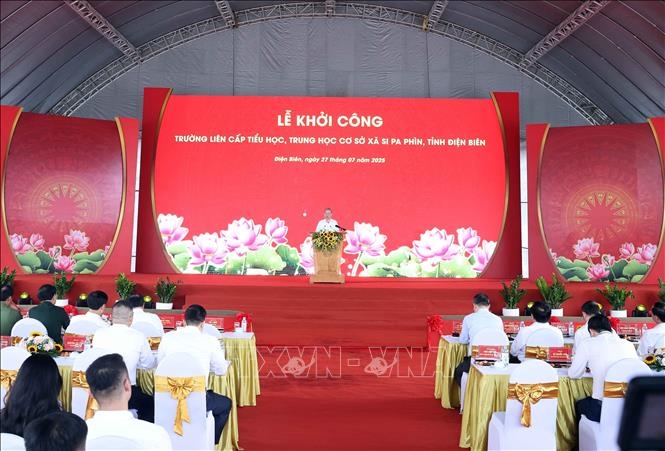 Tổng Bí thư Tô Lâm dự Lễ khởi công Trường liên cấp Tiểu học, Trung học cơ sở xã Si Pa Phìn, tỉnh Điện Biên