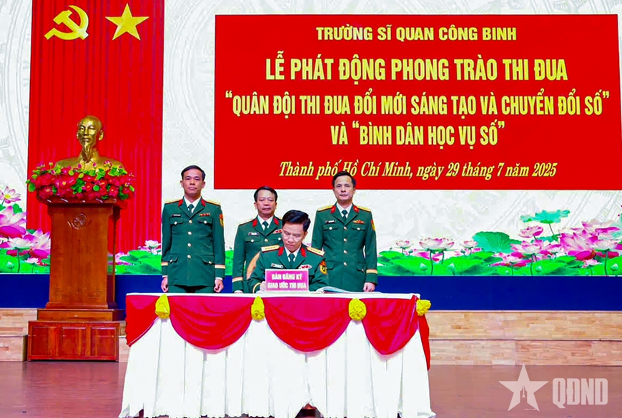 Trường Sĩ quan Công binh phát động phong trào thi đua “Quân đội thi đua đổi mới sáng tạo và chuyển đổi số” và “Bình dân học vụ số”
