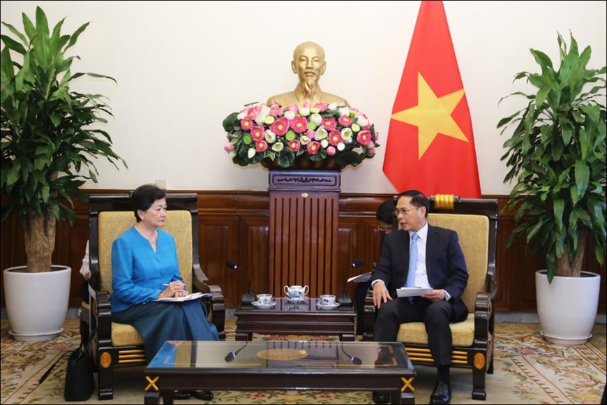 Phó thủ tướng, Bộ trưởng Bộ Ngoại giao Bùi Thanh Sơn tiếp Đại sứ Campuchia