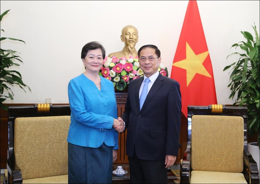 Phó thủ tướng, Bộ trưởng Bộ Ngoại giao Bùi Thanh Sơn tiếp Đại sứ Campuchia
