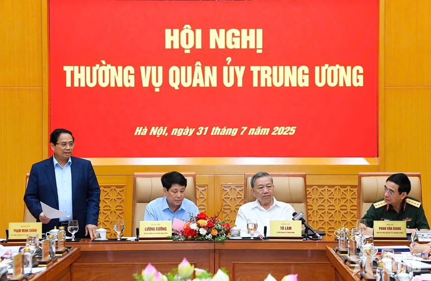 Tổng Bí thư Tô Lâm, Bí thư Quân ủy Trung ương chủ trì Hội nghị Thường vụ Quân ủy Trung ương