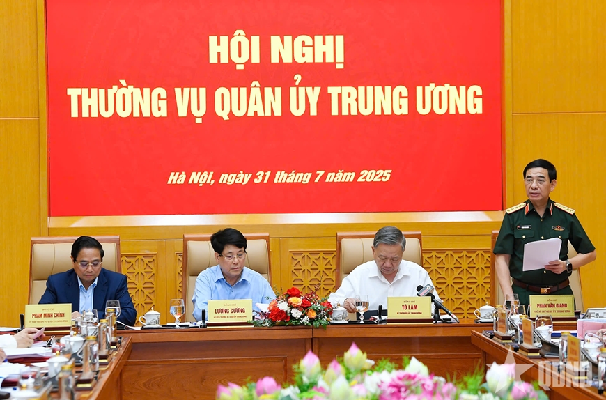Tổng Bí thư Tô Lâm, Bí thư Quân ủy Trung ương chủ trì Hội nghị Thường vụ Quân ủy Trung ương