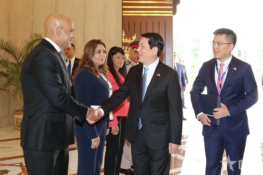 Lễ đón Chủ tịch nước Lương Cường thăm cấp nhà nước Cộng hòa Arab Ai Cập