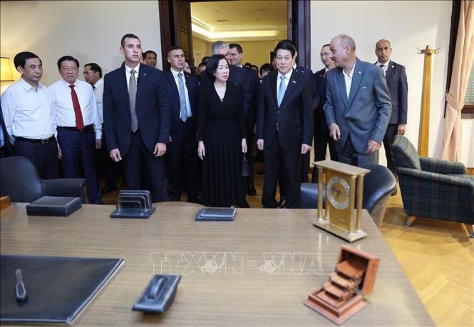 Chủ tịch nước Lương Cường và phu nhân thăm Bảo tàng Gamal Abdel Nasser
