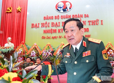 View - 	Thượng tướng Võ Minh Lương dự, chỉ đạo Đại hội Đảng bộ Quân đoàn 34