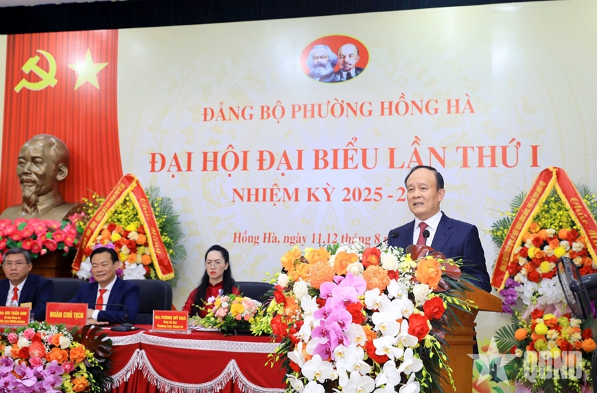 Chủ tịch HĐND thành phố Hà Nội Nguyễn Ngọc Tuấn dự Đại hội đại biểu Đảng bộ phường Hồng Hà lần thứ I, nhiệm kỳ 2025-2030