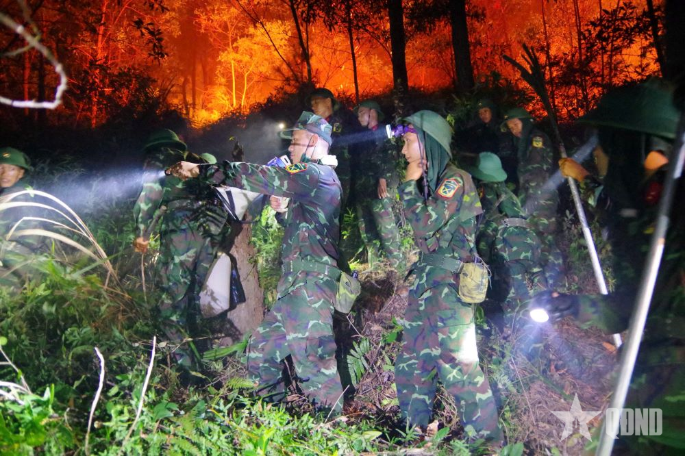 Lữ đoàn Công binh 414, Quân khu 4: Huy động lực lượng chữa cháy rừng