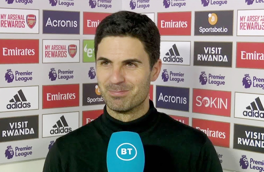 HLV Arteta hứng chỉ trích vì những con số chưa chính xác trong phát ngôn. Ảnh: TNT Sports Football 