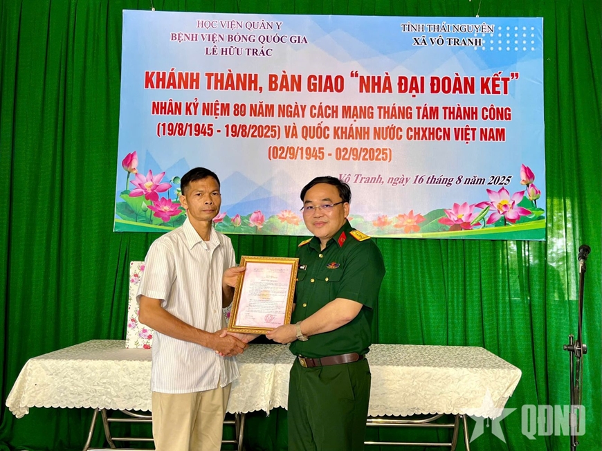Bệnh viện Bỏng Quốc gia Lê Hữu Trác: Khánh thành Nhà đại đoàn kết tại Thái Nguyên
