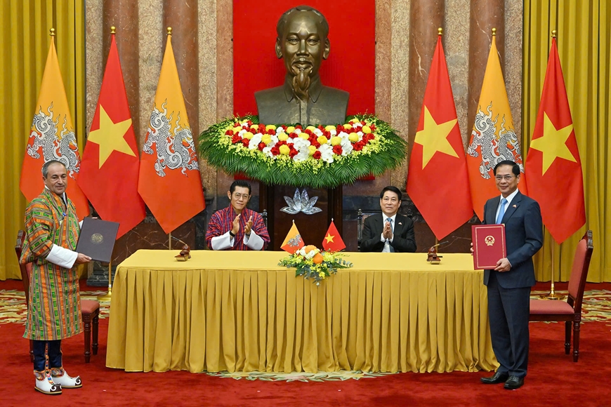 Chủ tịch nước Lương Cường hội đàm với Quốc vương Bhutan