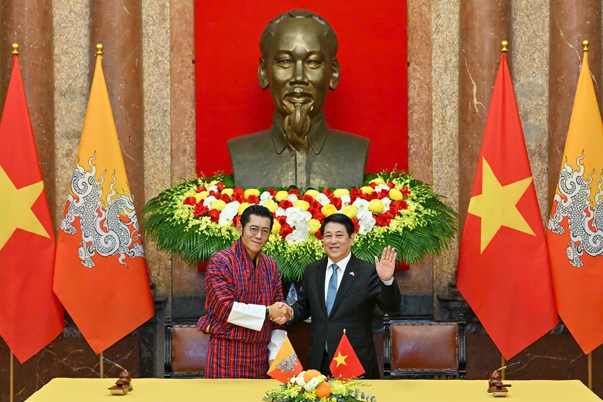Chủ tịch nước Lương Cường hội đàm với Quốc vương Bhutan