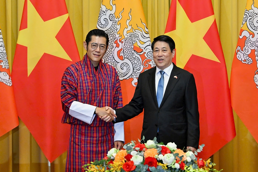 Chủ tịch nước Lương Cường hội đàm với Quốc vương Bhutan