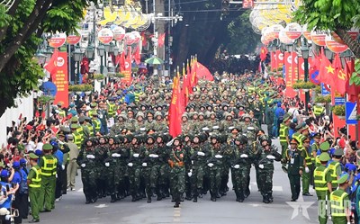 View - 	Trực tiếp: Hàng chục vạn người dân hòa cùng lực lượng diễu binh, diễu