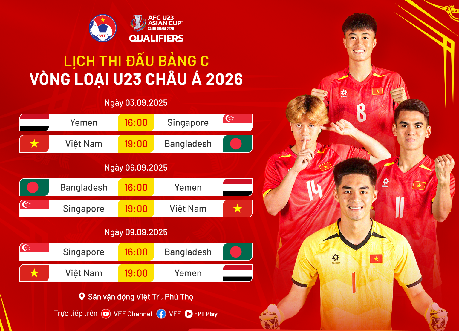 lịch thi đấu u23 việt nam