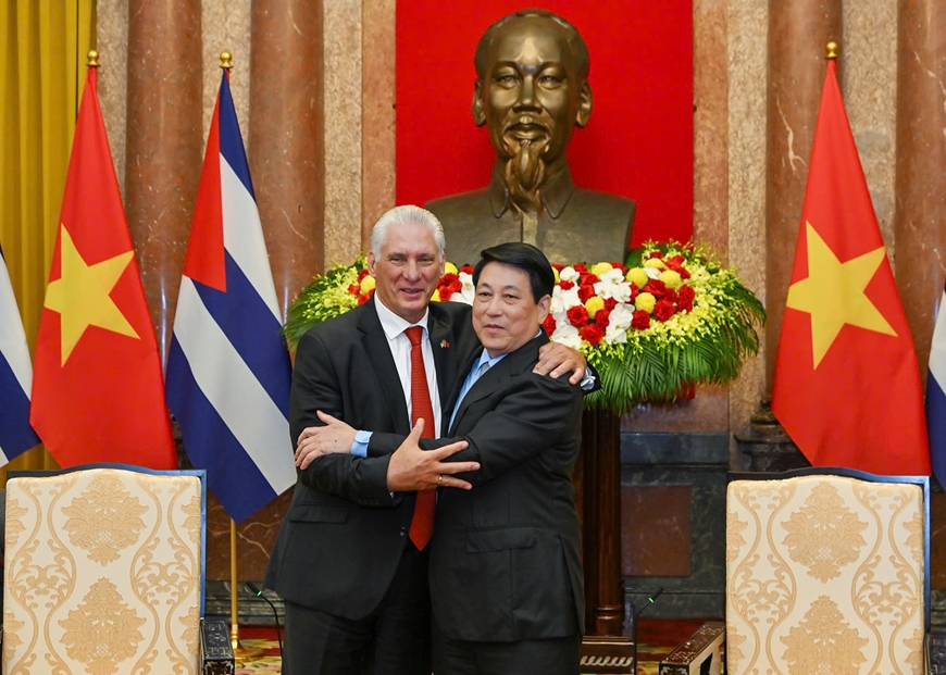 Bí thư thứ nhất, Chủ tịch nước Cuba Miguel Díaz-Canel Bermúdez hội kiến Chủ tịch nước Lương Cường