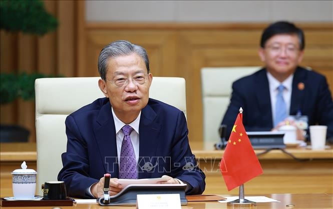 Thủ tướng Phạm Minh Chính hội kiến Ủy viên trưởng Nhân đại toàn quốc Trung Quốc Triệu Lạc Tế