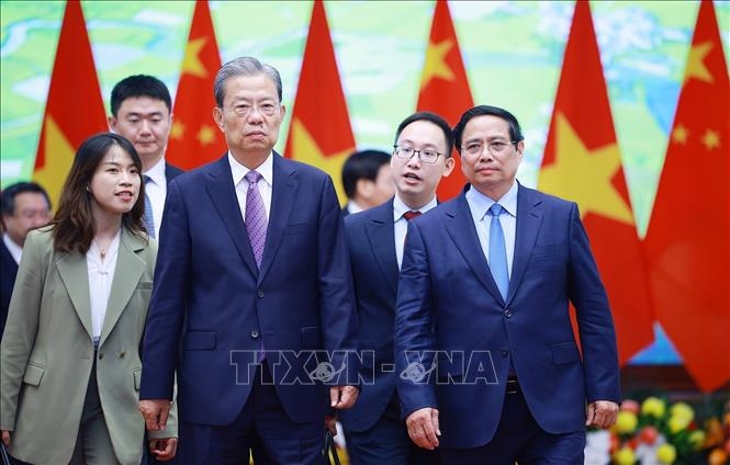 Thủ tướng Phạm Minh Chính hội kiến Ủy viên trưởng Nhân đại toàn quốc Trung Quốc Triệu Lạc Tế