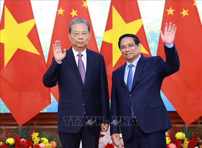 Thủ tướng Phạm Minh Chính hội kiến Ủy viên trưởng Nhân đại toàn quốc Trung Quốc Triệu Lạc Tế