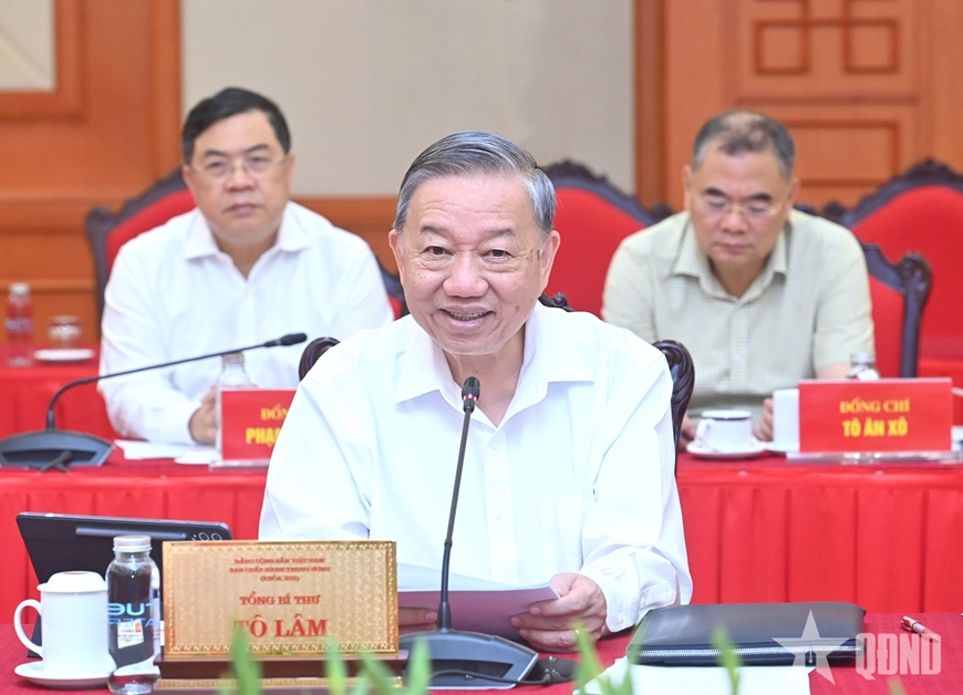 Tổng Bí thư Tô Lâm chủ trì cuộc làm việc của Bộ Chính trị với Ban Thường vụ Đảng ủy các cơ quan Đảng Trung ương