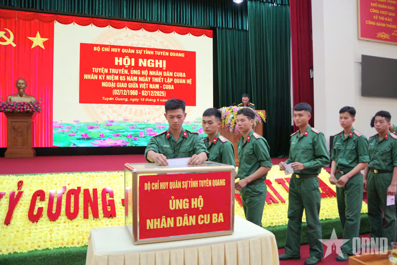 Bộ CHQS tỉnh Tuyên Quang: Tổ chức hội nghị tuyên truyền, ủng hộ nhân dân Cuba