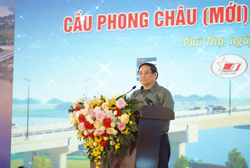 Thủ tướng Phạm Minh Chính dự lễ khánh thành cầu Phong Châu mới