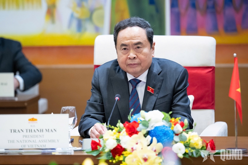 Chủ tịch Quốc hội Trần Thanh Mẫn đón và hội đàm Chủ tịch Duma Quốc gia Quốc hội Liên bang Nga Vyacheslav Volodin