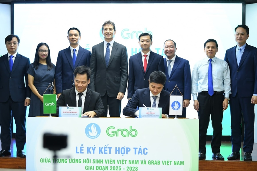 Trung ương Hội Sinh viên Việt Nam và Công ty Grab hợp tác chuyển đổi số