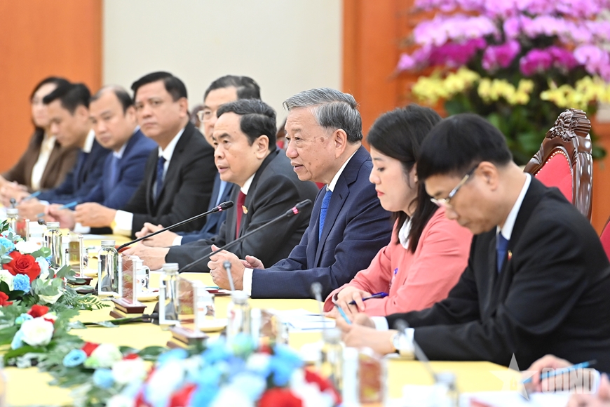 Tổng Bí thư Tô Lâm tiếp Chủ tịch Duma Quốc gia Quốc hội Liên bang Nga Vyacheslav Volodin
