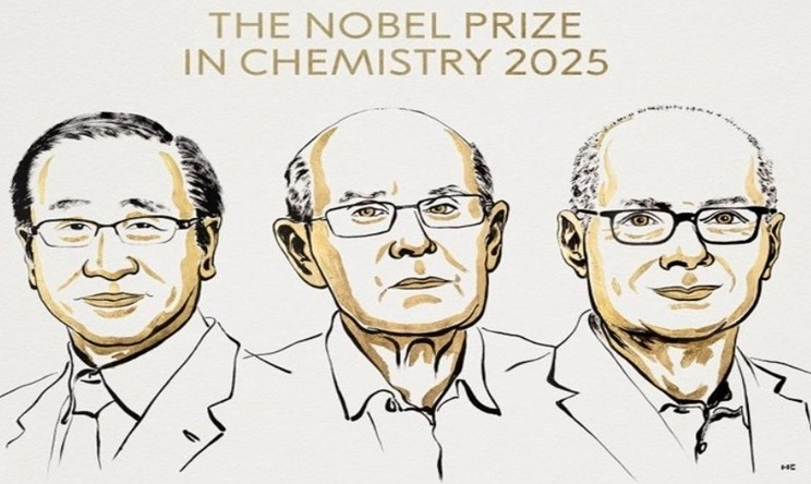 Giải Nobel Hóa học 2025 vinh danh 3 nhà khoa học với phát minh về kim loại hữu cơ
