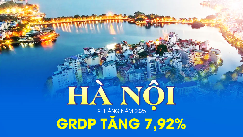 Tổng sản phẩm trên địa bàn (GRDP) của Hà Nội tăng 7,92%