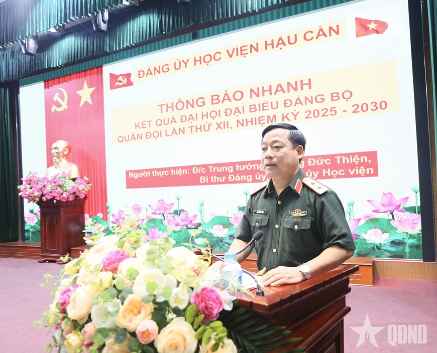 Học viện Hậu cần thông báo nhanh kết quả Đại hội đại biểu Đảng bộ Quân đội lần thứ XII