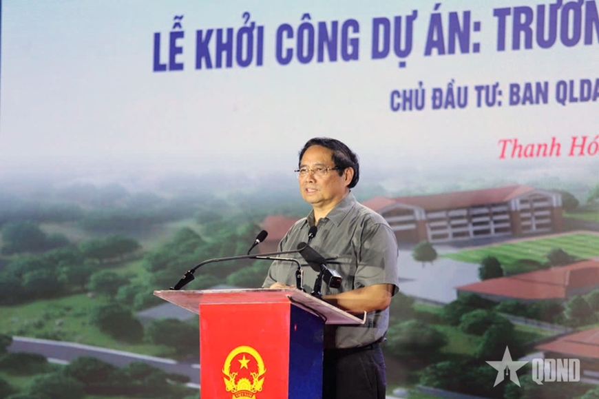 Thủ tướng Phạm Minh Chính dự lễ khởi công Trường nội trú liên cấp Tiểu học và THCS Bát Mọt (Thanh Hóa)