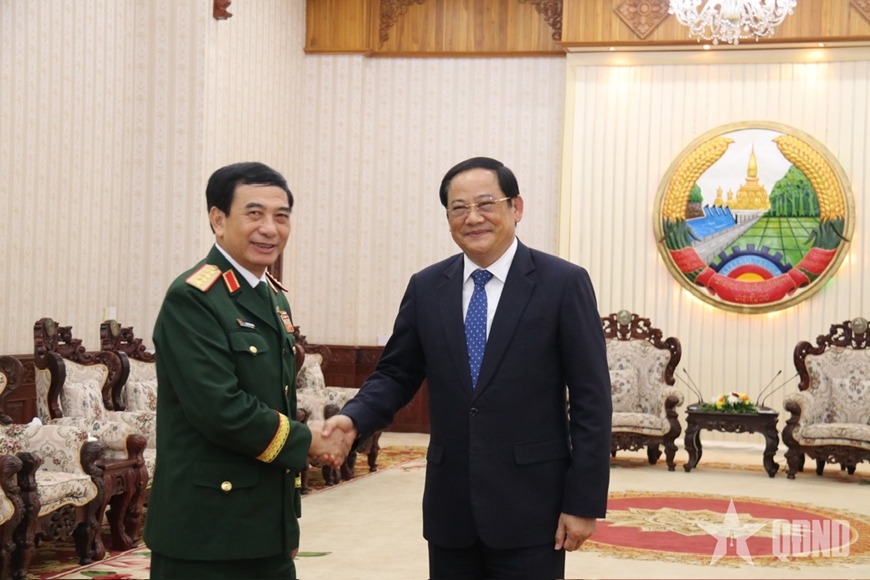 Đại tướng Phan Văn Giang chào xã giao lãnh đạo Đảng, Chính phủ Lào