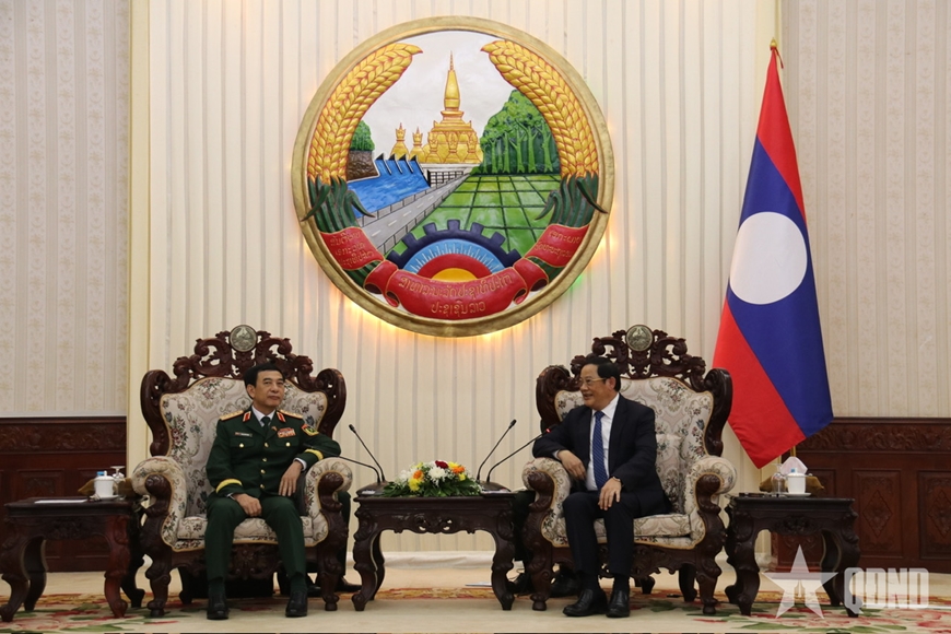 Đại tướng Phan Văn Giang chào xã giao lãnh đạo Đảng, Chính phủ Lào