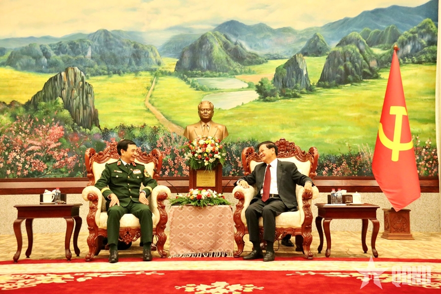 Đại tướng Phan Văn Giang chào xã giao lãnh đạo Đảng, Chính phủ Lào
