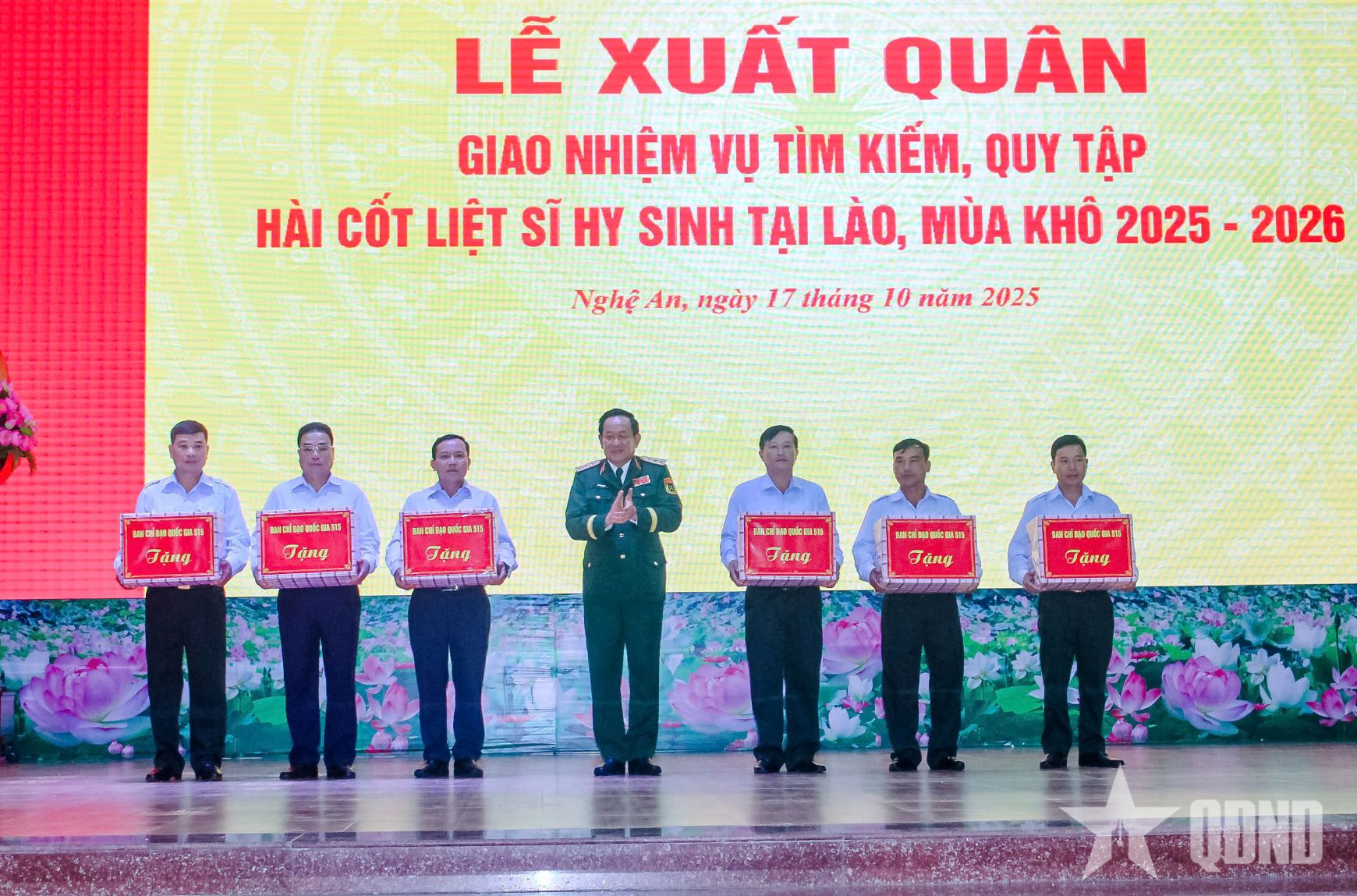 Thượng tướng Võ Minh Lương dự Lễ xuất quân giao nhiệm vụ tìm kiếm, quy tập hài cốt liệt sĩ tại Lào