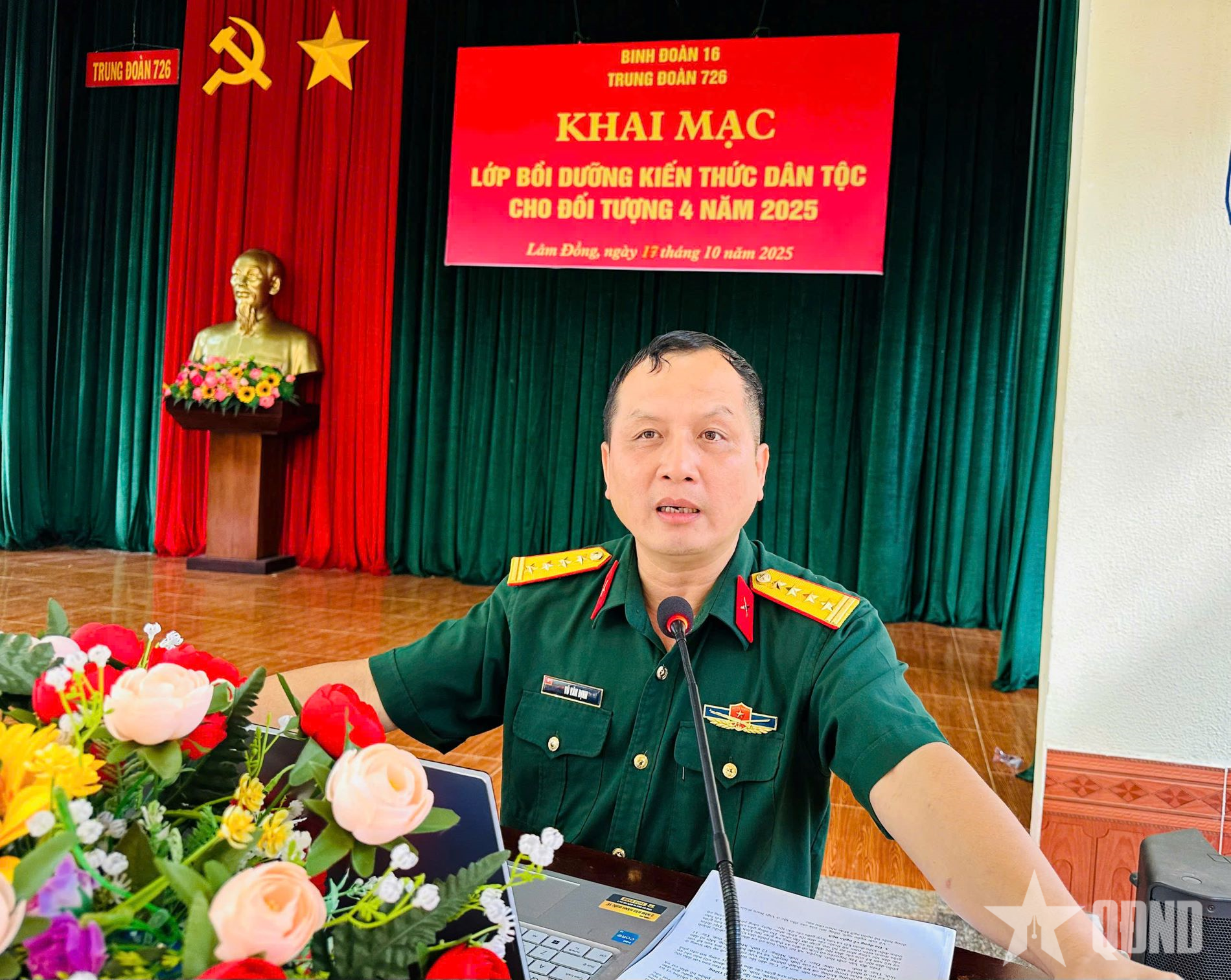 Trung đoàn 726 bồi dưỡng kiến thức dân tộc cho cán bộ, chiến sĩ