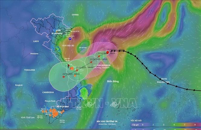Từ đêm 22-10, khu vực từ Hà Tĩnh đến Quảng Ngãi có mưa lớn trên diện rộng
