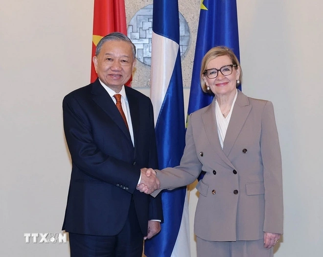 Tổng Bí thư Tô Lâm hội kiến Phó chủ tịch thứ nhất Quốc hội Phần Lan Paula Risikko