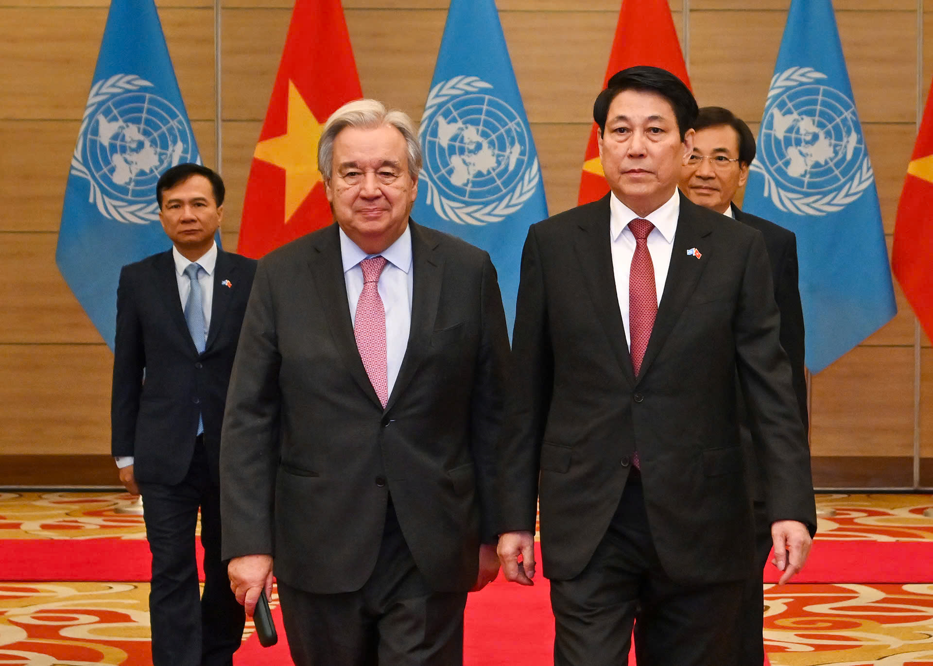 Chủ tịch nước Lương Cường chủ trì chiêu đãi trọng thể Tổng Thư ký Liên hợp quốc 