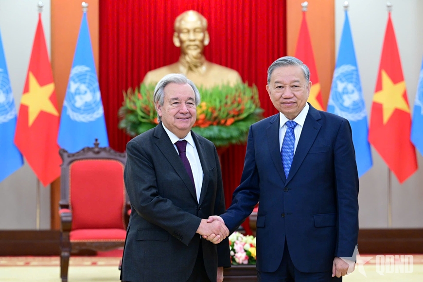 Tổng Bí thư Tô Lâm tiếp Tổng Thư ký Liên hợp quốc António Guterres