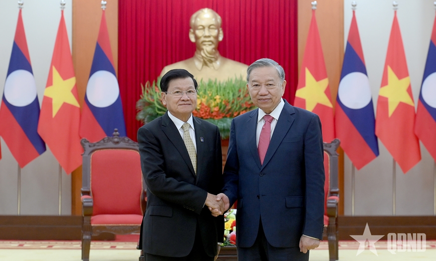 Tổng Bí thư Tô Lâm tiếp Tổng Bí thư, Chủ tịch nước Lào Thongloun Sisoulith