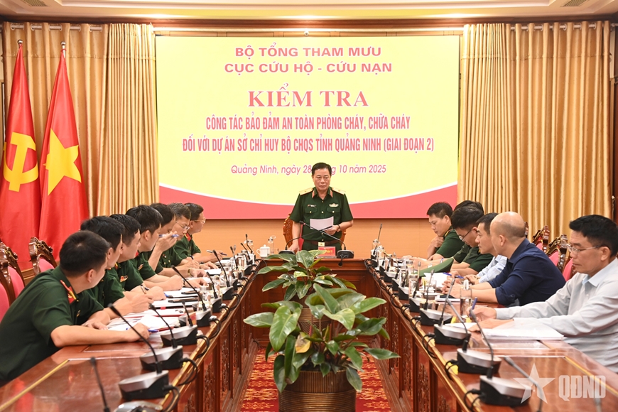 Kiểm tra công tác bảo đảm an toàn phòng cháy, chữa cháy đối với dự án Sở chỉ huy Bộ CHQS tỉnh Quảng Ninh