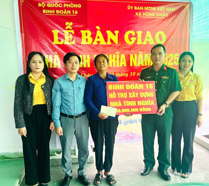 Binh đoàn 16 hỗ trợ xây nhà tình nghĩa cho gia đình có hoàn cảnh khó khăn tại Nghệ An