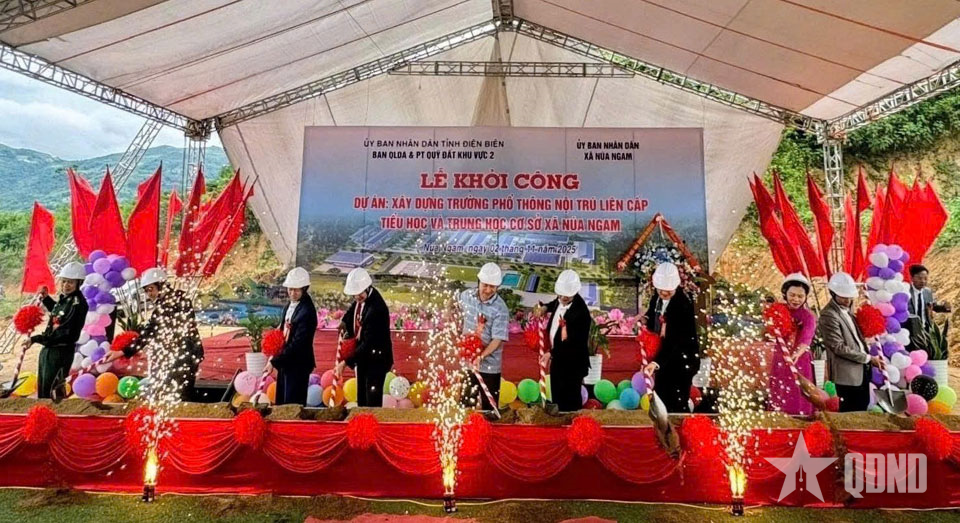 Điện Biên: Đồng loạt khởi công 3 trường nội trú liên cấp tại các xã biên giới