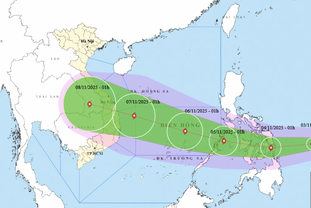 Bão Kalmaegi tăng cấp, hướng về khu vực giữa Biển Đông
