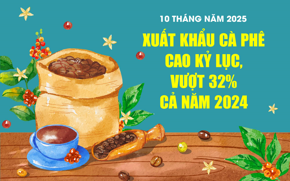 10 tháng năm 2025: Xuất khẩu cà phê đạt 7,41 tỷ USD