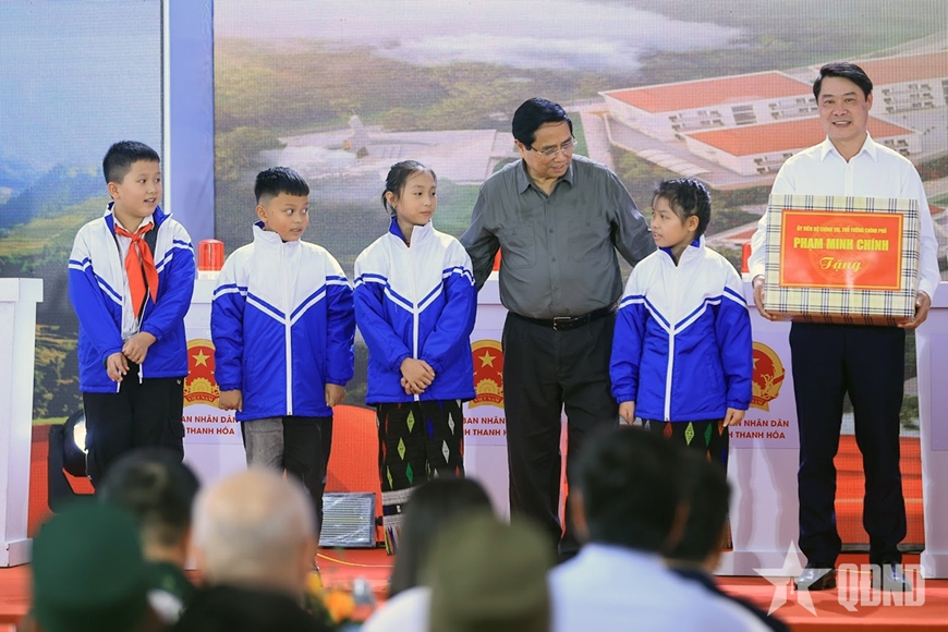 Thủ tướng Phạm Minh Chính dự Lễ khởi công xây dựng các trường phổ thông nội trú tại các xã biên giới đất liền tại Thanh Hóa
