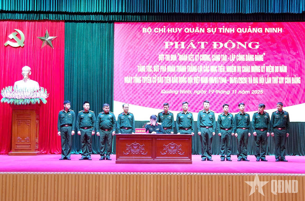 Bộ CHQS tỉnh Quảng Ninh: Phát động đợt thi đua cao điểm “Đoàn kết, kỷ cương, sáng tạo - Lập công dâng Đảng”

