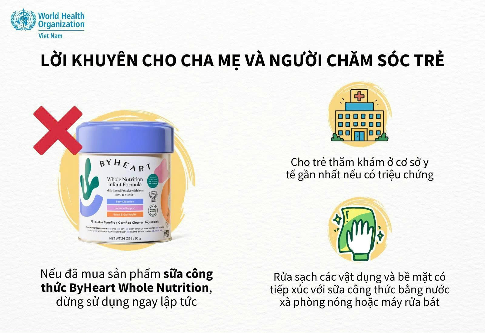 Bộ Y tế cảnh báo nguy cơ ngộ độc botulinum liên quan đến sữa công thức cho trẻ sơ sinh